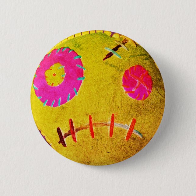 Voodoo Rotten Yellow 6 Cm Round Badge (Front)