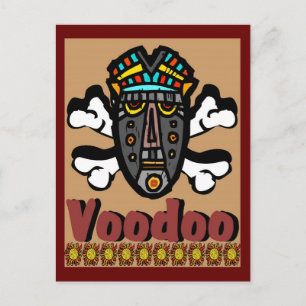 Voodoo Spell Mask Postcard