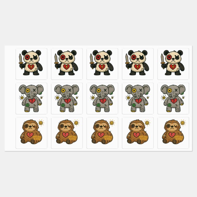 Voodoo Sticker Pack – Broken Hearts Crew Vol.1 (Sheet)