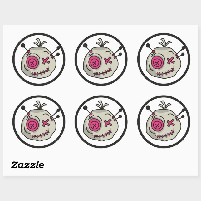 Voodoo Token Classic Round Stickers (Sheet)