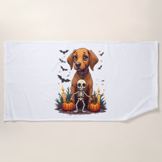 Voodoo Vizsla Dog Beach Towel