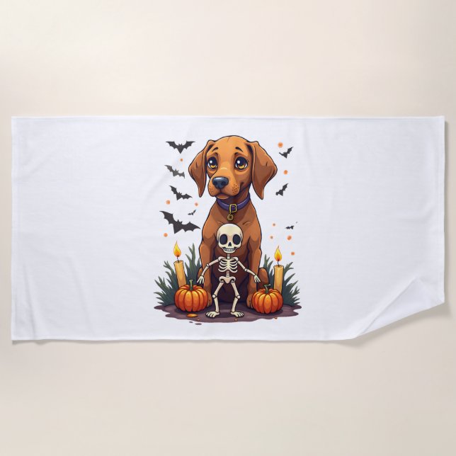 Voodoo Vizsla Dog Beach Towel (Front)
