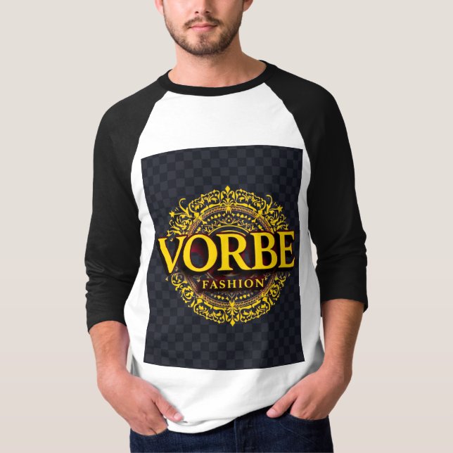 VORBE Fashion Premium Gold Monogram Raglan T-Shirt (Front)