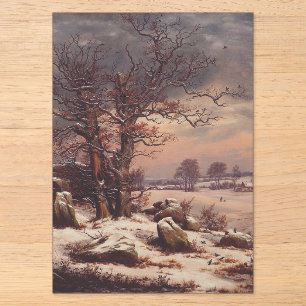 Vordingborg in Winter by J.C. Dahl Fine Art Acrylic Invitations