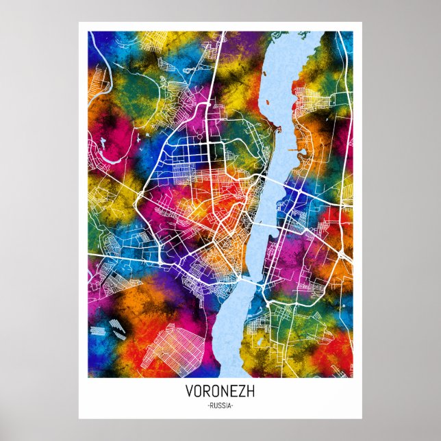 Voronezh Russia City Map Poster (Front)