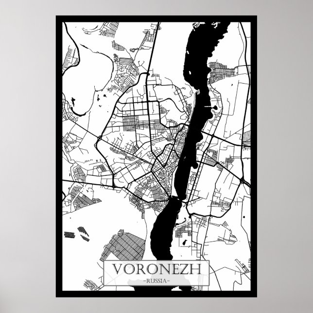 Voronezh Russia City Map Poster (Front)