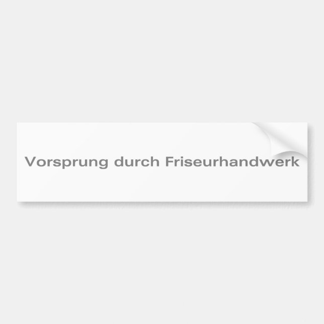 Vorsprung-durch-Friseurhandwerk-Silver Bumper Sticker (Front)