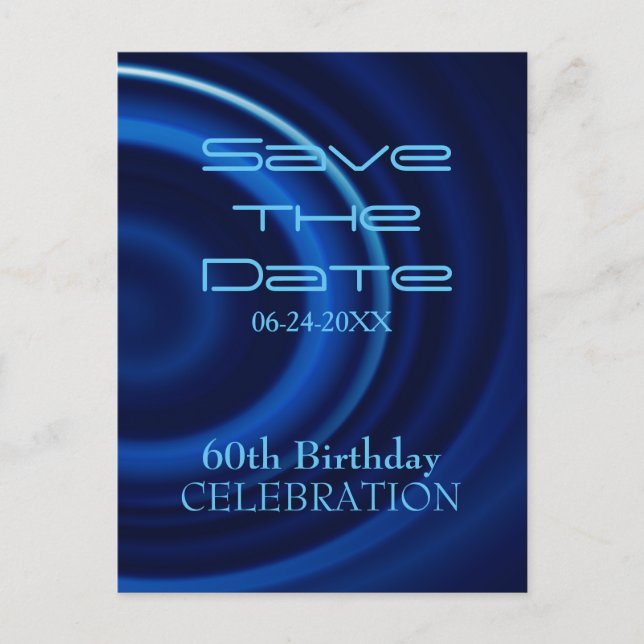 Vortex 60th Birthday Save the Date Postcard (Front)