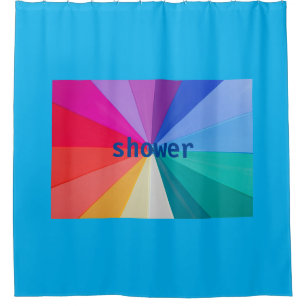 vortex of colours on shower curtain