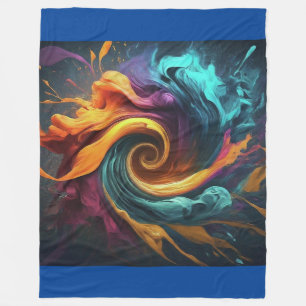 Vortex of Vibrance Fleece Blanket