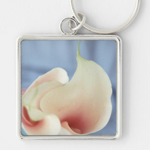 Vortex White Calla Lily Art Photo Keychain