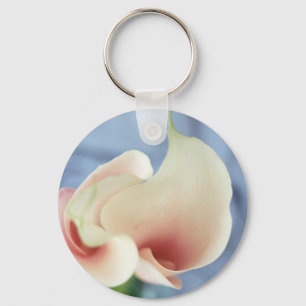 Vortex White Calla Lily Art Photo Keychain