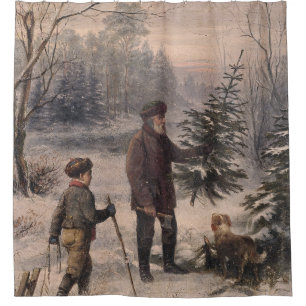 Vorweihnacht F Kruger German Christmas Shower Curtain