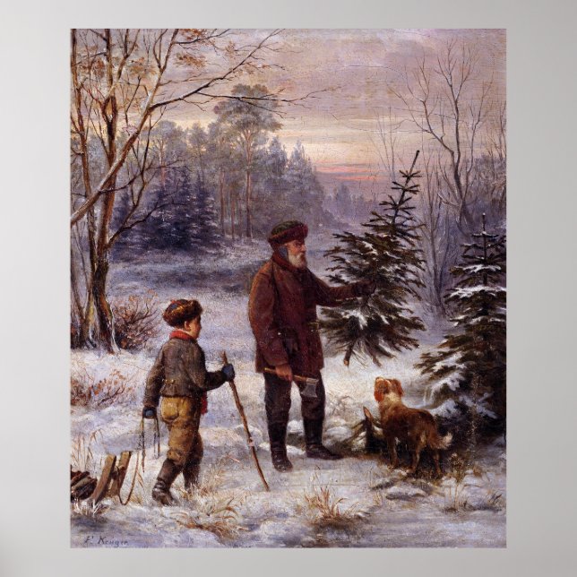 Vorweihnacht Franz Krüger Christmas Tree Snow Poster (Front)