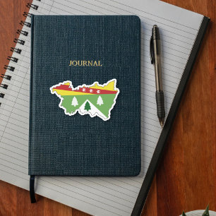 Vosges Map with Coat of Arms Sticker