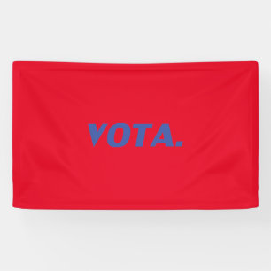 Vota vote in Spanish blue red modern political Banner