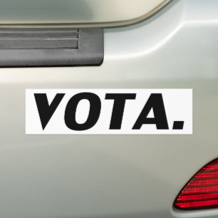 Vota vote in Spanish white black modern political Bumper Sticker