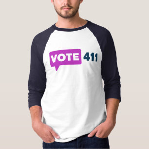 Vote411 3/4 sleeves Unisex Raglan T Navy Sleeves T-Shirt