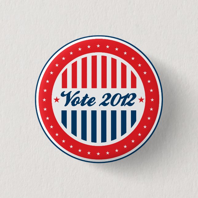 Vote 2012 Election 3 Cm Round Badge (Front)