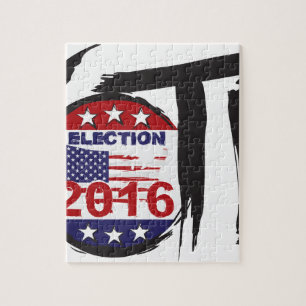 Vote 2016 Election Ink Brush Illustration Jigsaw Puzzle