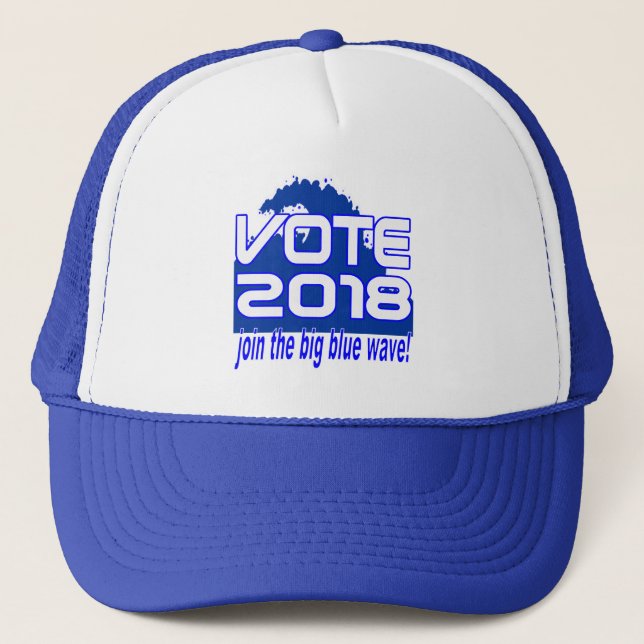 VOTE 2018 Blue Wave trucker hat (Front)