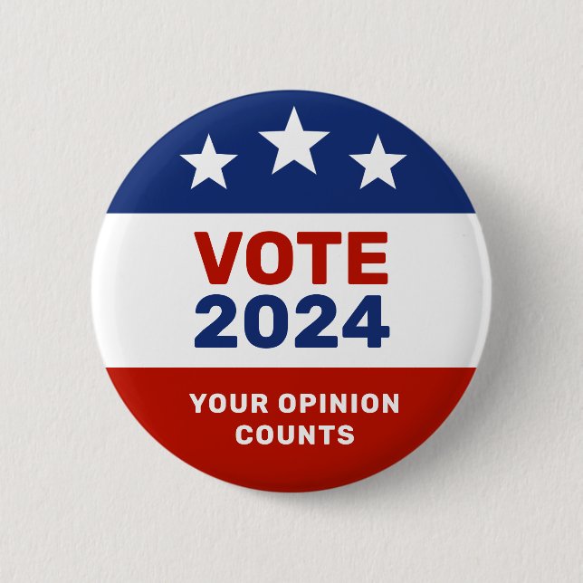 Vote 2024 Your Opinion Matters Button (Front)
