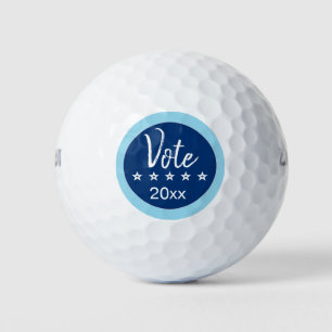 Vote 2026 Election Five Stars Blue Non-Partisan Golf Balls