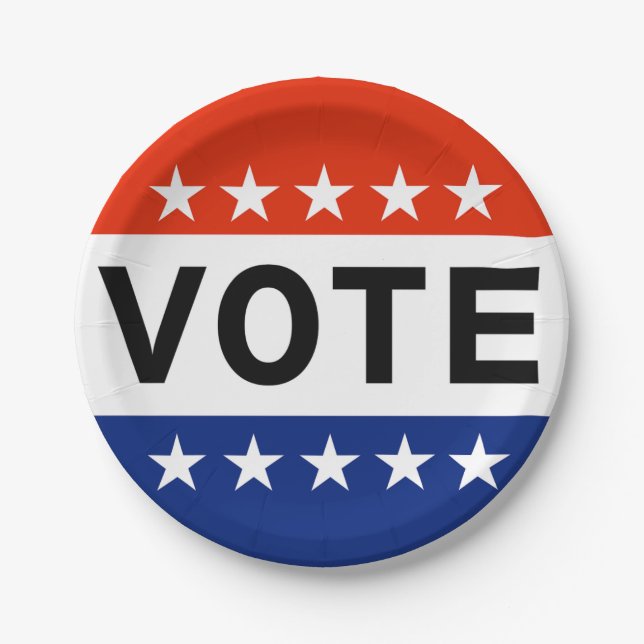 Vote 2026 Midterm Election Paper Plate (Front)