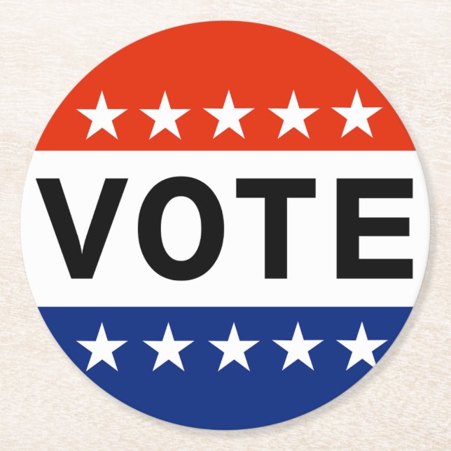 Vote 2026 Midterm Election Round Paper Coaster (Front)