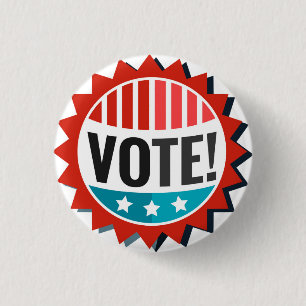 Vote 3 Cm Round Badge
