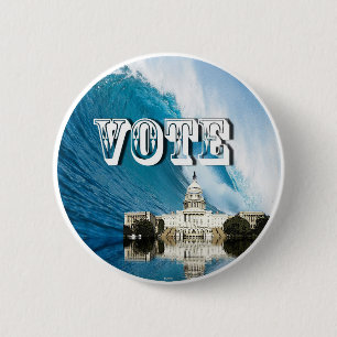 VOTE 6 CM ROUND BADGE