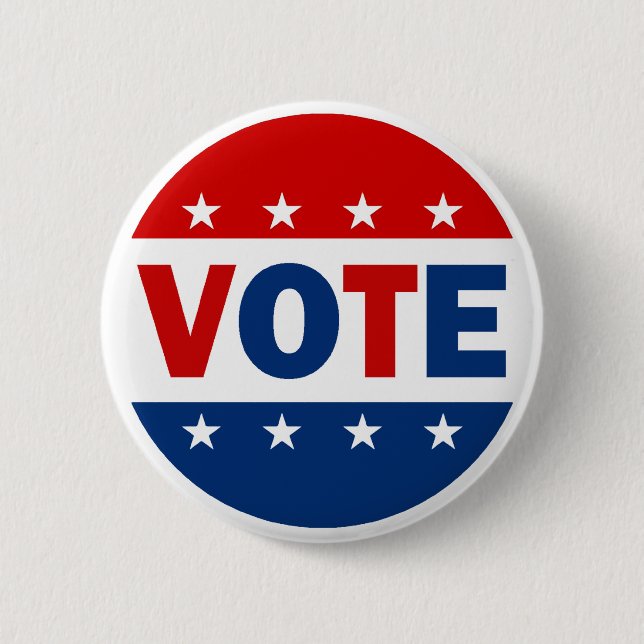 VOTE 6 CM ROUND BADGE (Front)