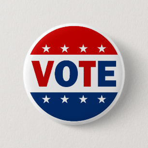 VOTE 6 CM ROUND BADGE