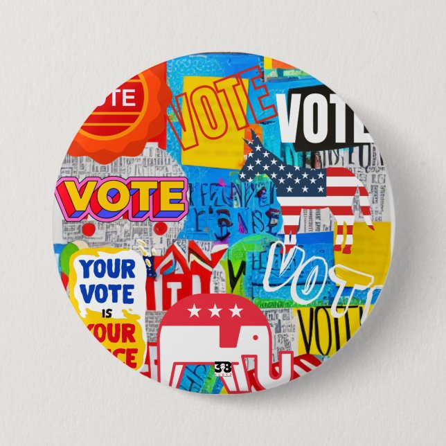 Vote! 7.5 Cm Round Badge (Front)