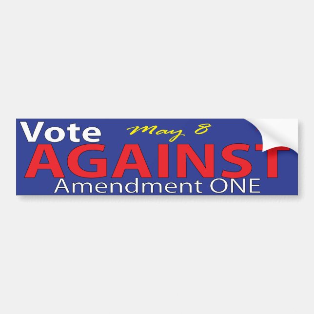 Vote Against Amendment One in North Carolina Bumper Sticker (Front)