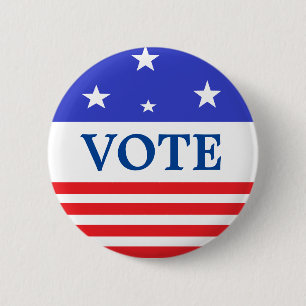 Vote American Elections Stars and Stripes 6 Cm Round Badge