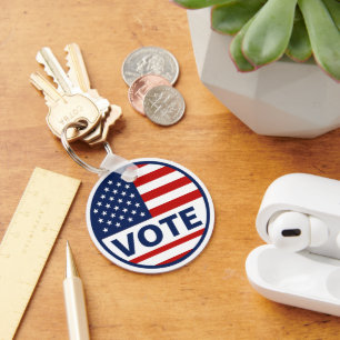 Vote American Flag Presidential Election Key Ring