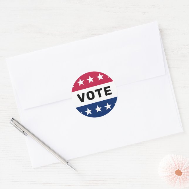 Vote American Presidential Election 2024 Patriotic Classic Round Sticker (Envelope)