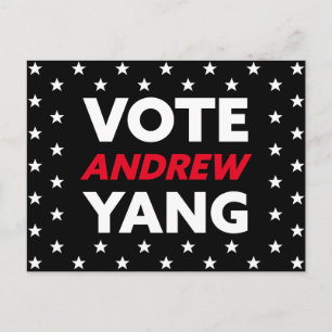 Vote Andrew Yang New York City Mayor Black Postcard