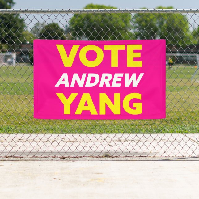 Vote Andrew Yang New York City Mayor Magenta Banner (Insitu)