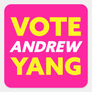 Vote Andrew Yang New York City Mayor Magenta Square Sticker