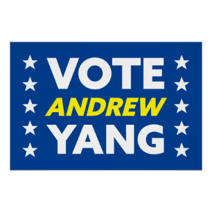 Vote Andrew Yang New York City Mayor Stars Blue Poster