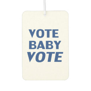 "vote baby vote" blue white - air freshener