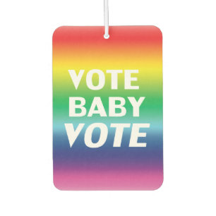 "vote baby vote" Pride lgbtq lgbt rainbow car Air Freshener