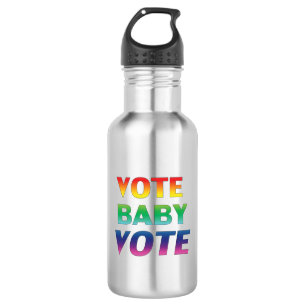 "vote baby vote" Pride lgbtq lgbt rainbow colours 532 Ml Water Bottle