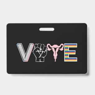 Vote Banned Books Reproductive Rights BLM LGBTQ ID Badge