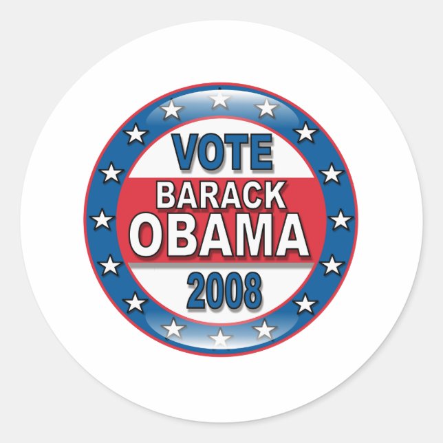 Vote Barack Obama 2008 Classic Round Sticker (Front)