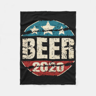Vote Beer Funny Alcohol Anti Trump Biden Voted For Fleece Blanket