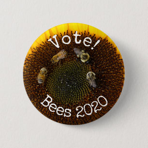 Vote Bees! 6 Cm Round Badge