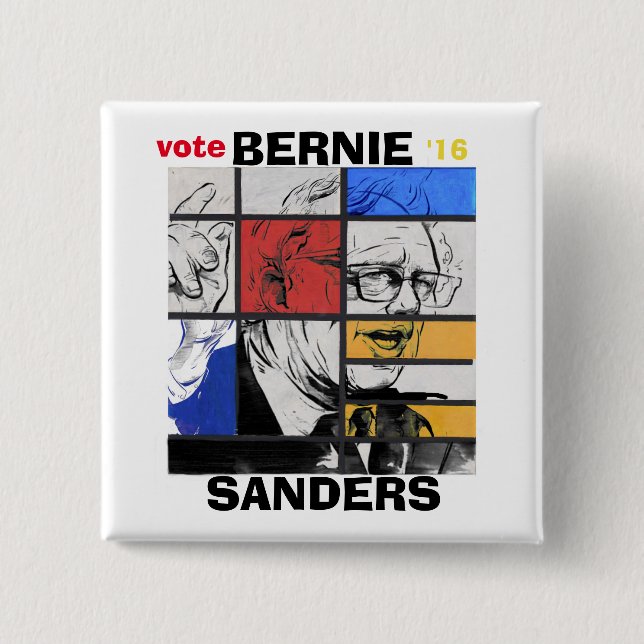 Vote Bernie '16 15 Cm Square Badge (Front)